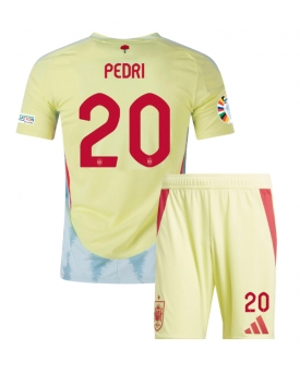 Spagna Pedri Gonzalez #20 Maglia Gara Trasferta Repliche Europei 2024 Bambino